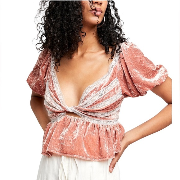 Free people truly yours velvet top - Picture 1 of 6